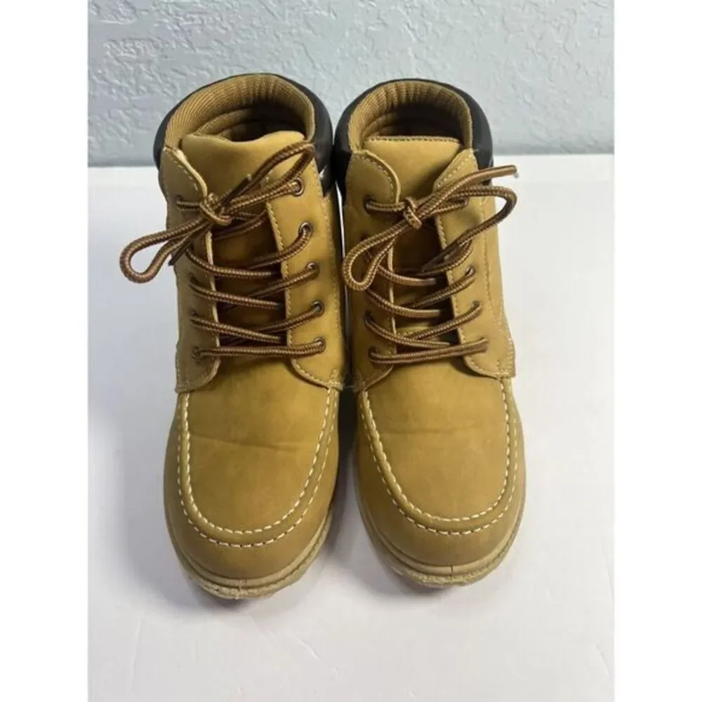 Akademiks Polar‎ 3 Boys Lace-Up Hi-Top Boots Youth Size 1 Tan